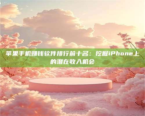 梁山苹果手机赚钱软件排行前十名:挖掘iPhone上的潜在收入机会 第1张 梁山苹果手机赚钱软件排行前十名:挖掘iPhone上的潜在收入机会 第1张